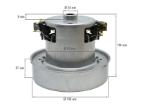 Двигатель пылесоса 1800W H=118, D=130 мм